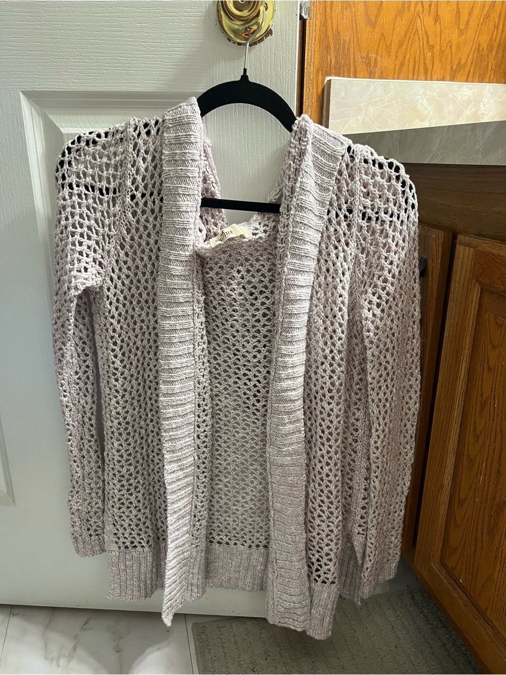 Hollister Open-Knit Cardigan Sweater - Light Lavender